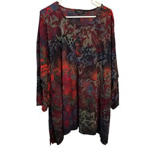 Calessa Burnout Tie Dye Tunic  1X